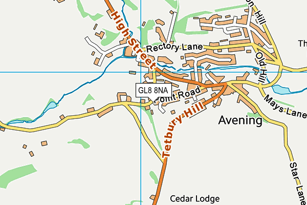 GL8 8NA map - OS VectorMap District (Ordnance Survey)