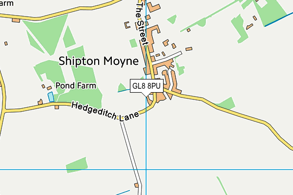 Shipton Moyne Rec Ground map (GL8 8PU) - OS VectorMap District (Ordnance Survey)
