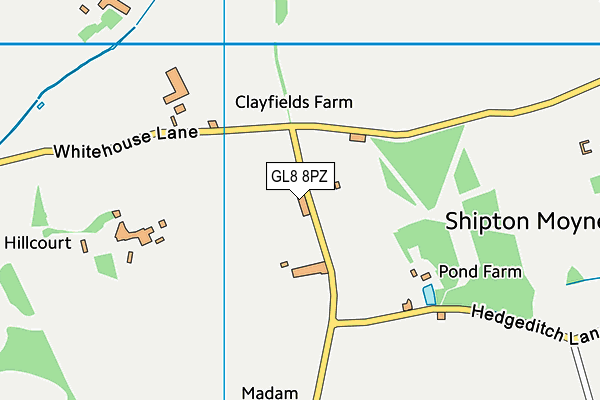 GL8 8PZ map - OS VectorMap District (Ordnance Survey)