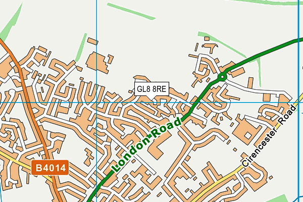 GL8 8RE map - OS VectorMap District (Ordnance Survey)