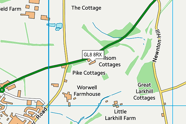 GL8 8RX map - OS VectorMap District (Ordnance Survey)