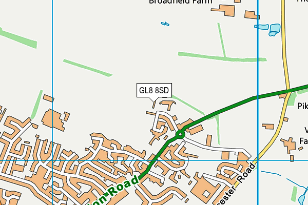 GL8 8SD map - OS VectorMap District (Ordnance Survey)