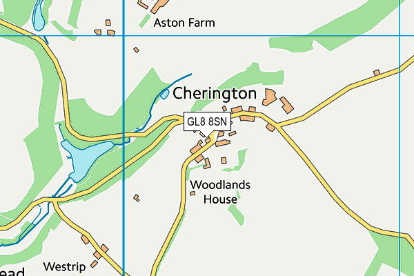 Avening & Cherington Cricket Club (Closed) map (GL8 8SN) - OS VectorMap District (Ordnance Survey)