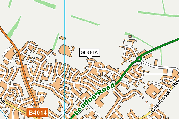 GL8 8TA map - OS VectorMap District (Ordnance Survey)