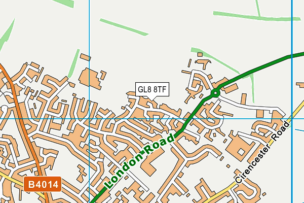 GL8 8TF map - OS VectorMap District (Ordnance Survey)