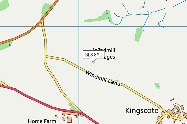 GL8 8YD map - OS VectorMap District (Ordnance Survey)