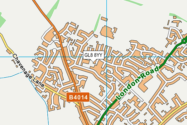 GL8 8YY map - OS VectorMap District (Ordnance Survey)
