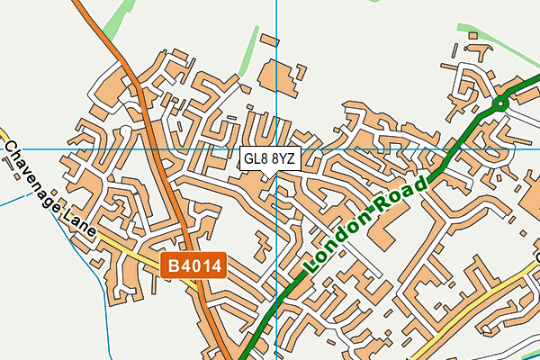 GL8 8YZ map - OS VectorMap District (Ordnance Survey)