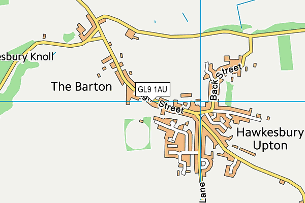 Hawkesbury Upton Village Hall map (GL9 1AU) - OS VectorMap District (Ordnance Survey)