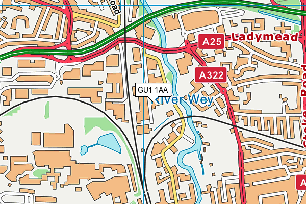 GU1 1AA map - OS VectorMap District (Ordnance Survey)