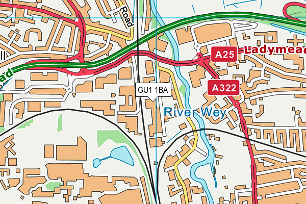 The Gym Group (Guildford) map (GU1 1BA) - OS VectorMap District (Ordnance Survey)