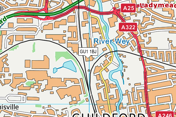 GU1 1BJ map - OS VectorMap District (Ordnance Survey)