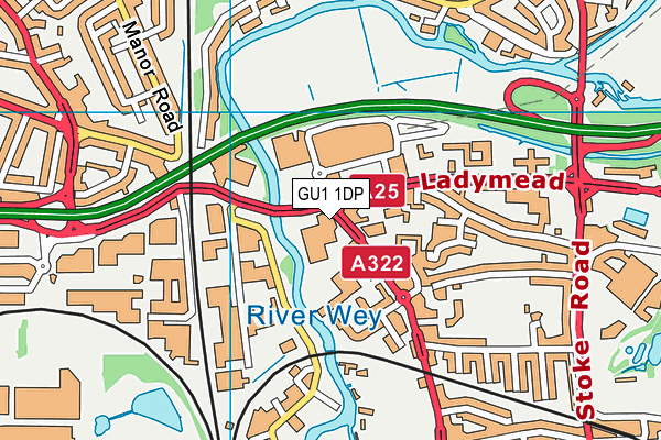 GU1 1DP map - OS VectorMap District (Ordnance Survey)