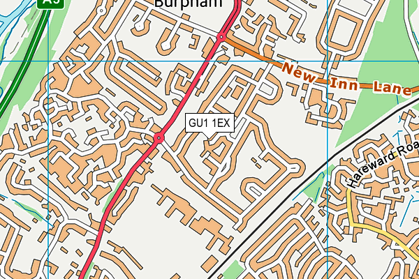 GU1 1EX map - OS VectorMap District (Ordnance Survey)