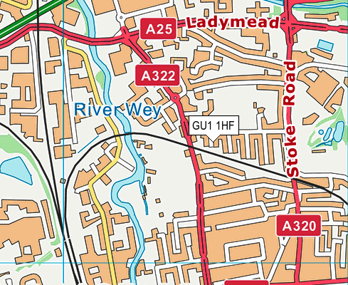 GU1 1HF map - OS VectorMap District (Ordnance Survey)