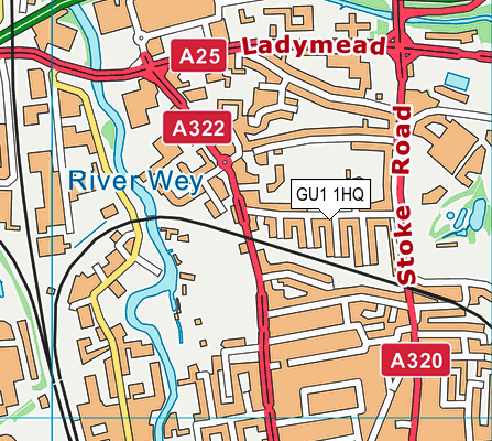 GU1 1HQ map - OS VectorMap District (Ordnance Survey)