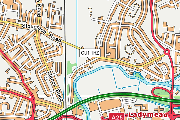 GU1 1HZ map - OS VectorMap District (Ordnance Survey)