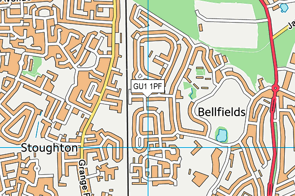 GU1 1PF map - OS VectorMap District (Ordnance Survey)