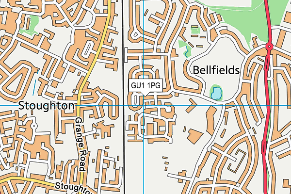 GU1 1PG map - OS VectorMap District (Ordnance Survey)