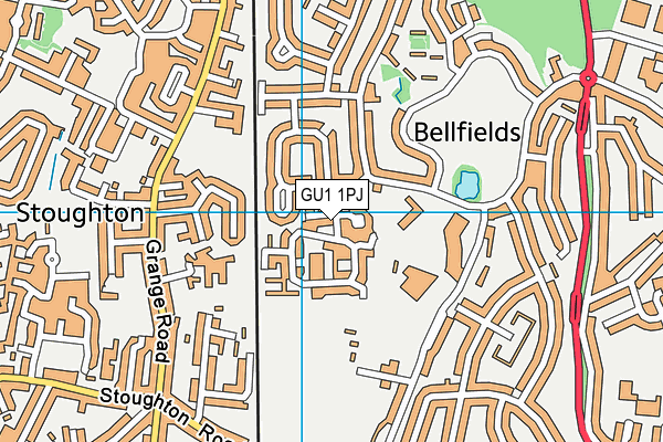 GU1 1PJ map - OS VectorMap District (Ordnance Survey)