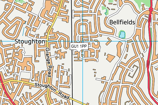 GU1 1PP map - OS VectorMap District (Ordnance Survey)