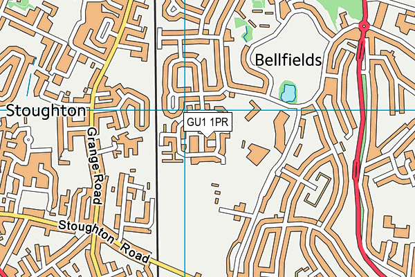 GU1 1PR map - OS VectorMap District (Ordnance Survey)