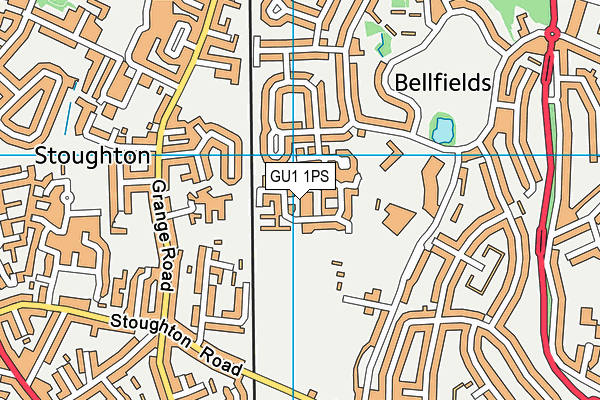 GU1 1PS map - OS VectorMap District (Ordnance Survey)