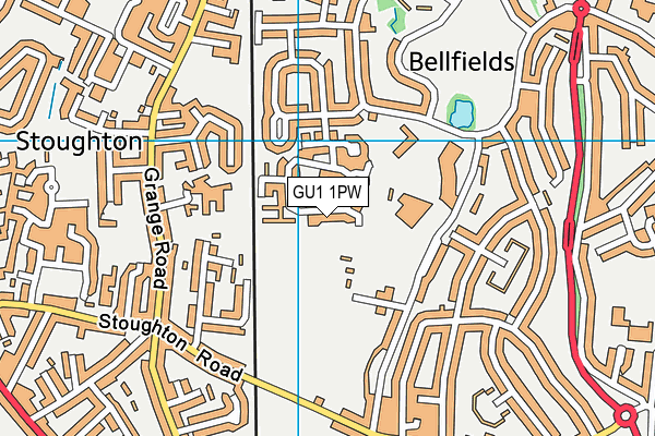 GU1 1PW map - OS VectorMap District (Ordnance Survey)