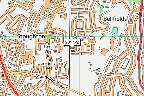 GU1 1PZ map - OS VectorMap District (Ordnance Survey)