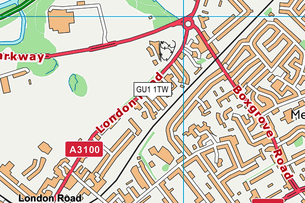 GU1 1TW map - OS VectorMap District (Ordnance Survey)