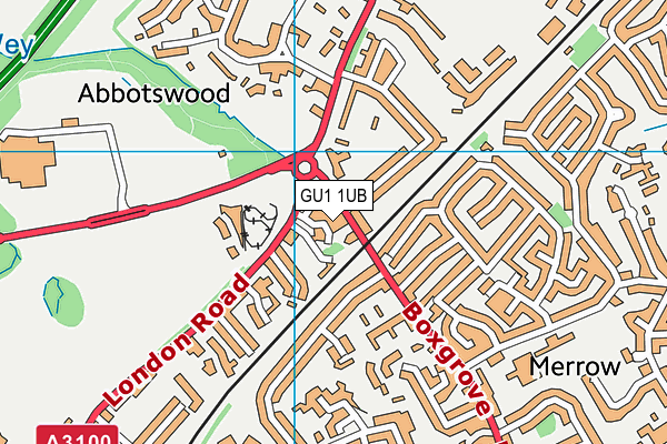 GU1 1UB map - OS VectorMap District (Ordnance Survey)