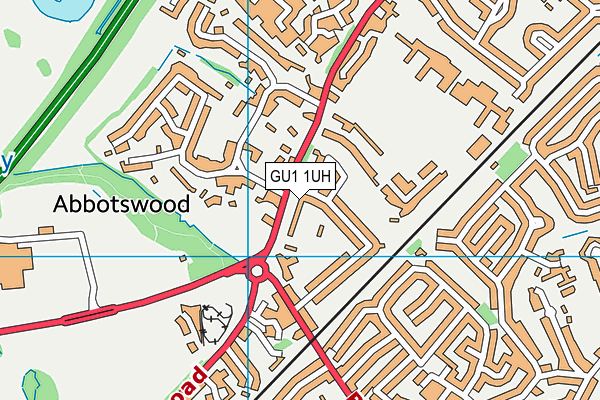 GU1 1UH map - OS VectorMap District (Ordnance Survey)