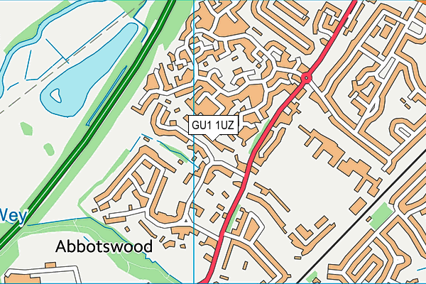 GU1 1UZ map - OS VectorMap District (Ordnance Survey)
