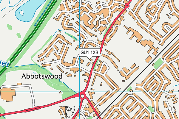 GU1 1XB map - OS VectorMap District (Ordnance Survey)