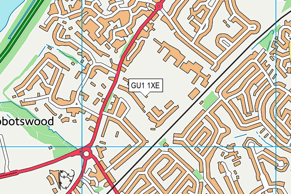 GU1 1XE map - OS VectorMap District (Ordnance Survey)