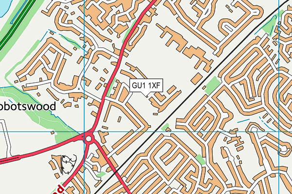 GU1 1XF map - OS VectorMap District (Ordnance Survey)