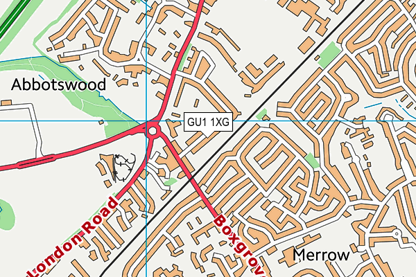 GU1 1XG map - OS VectorMap District (Ordnance Survey)