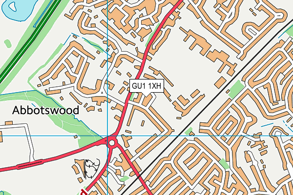 GU1 1XH map - OS VectorMap District (Ordnance Survey)