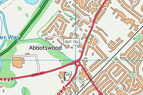 GU1 1XJ map - OS VectorMap District (Ordnance Survey)