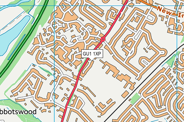 GU1 1XP map - OS VectorMap District (Ordnance Survey)