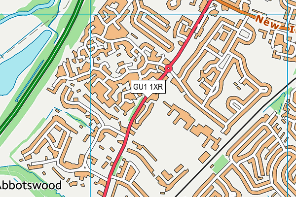 GU1 1XR map - OS VectorMap District (Ordnance Survey)