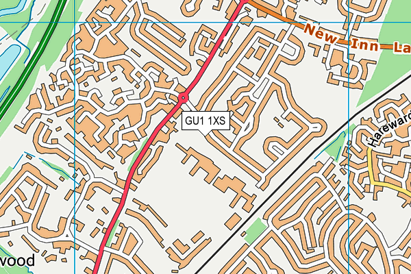 GU1 1XS map - OS VectorMap District (Ordnance Survey)