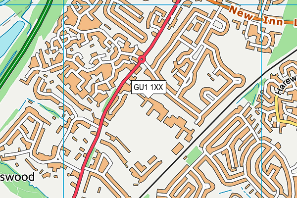 GU1 1XX map - OS VectorMap District (Ordnance Survey)