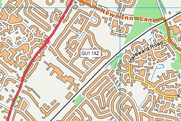 GU1 1XZ map - OS VectorMap District (Ordnance Survey)