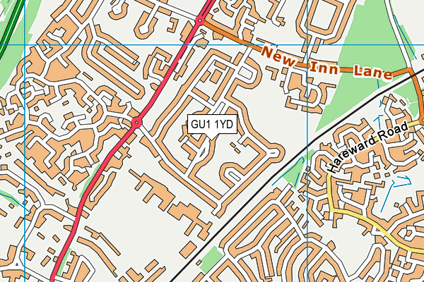 GU1 1YD map - OS VectorMap District (Ordnance Survey)