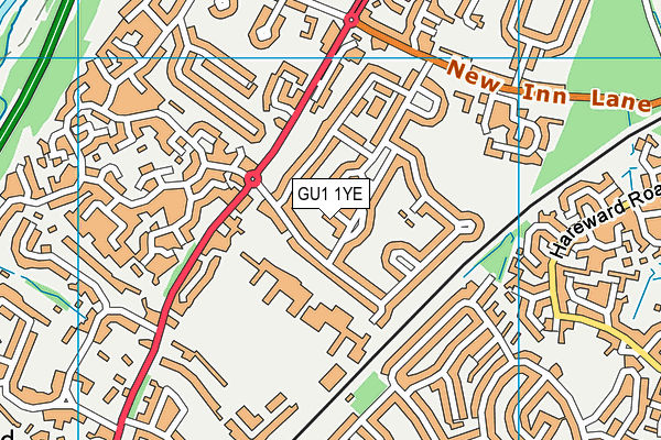 GU1 1YE map - OS VectorMap District (Ordnance Survey)