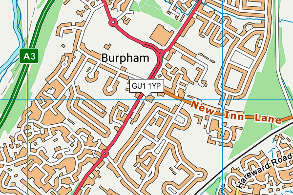 GU1 1YP map - OS VectorMap District (Ordnance Survey)