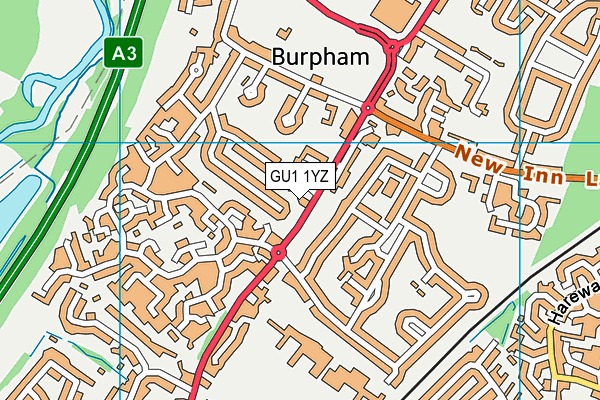 GU1 1YZ map - OS VectorMap District (Ordnance Survey)