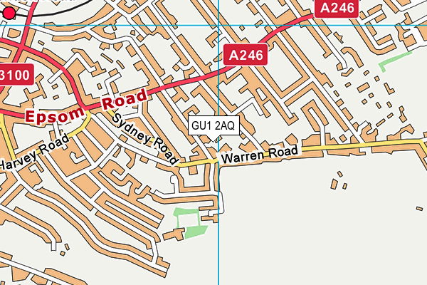 GU1 2AQ map - OS VectorMap District (Ordnance Survey)