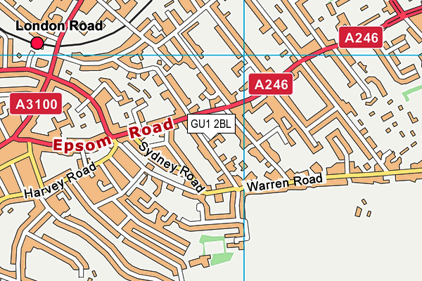 GU1 2BL map - OS VectorMap District (Ordnance Survey)